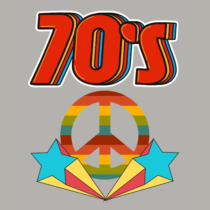 Retro 70er Frieden Regenbogen