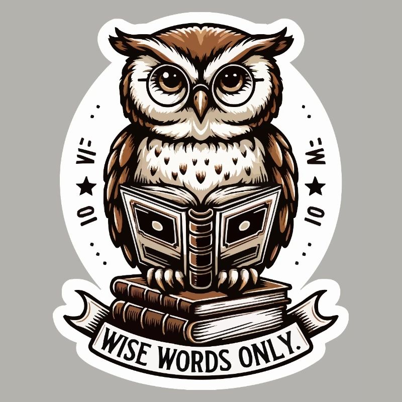 Weise Eule liest Buch