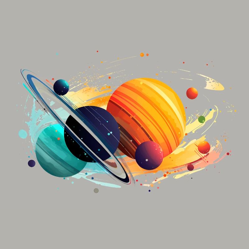 Surrealist planets with Saturn