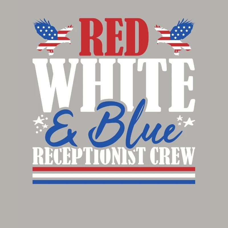 Veteran US Flag Red White & Blue Receptionist Crew