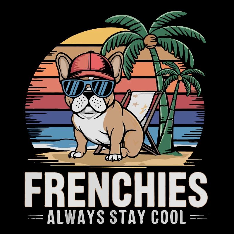 Bouledogue français Frenchie cool sur la plage
