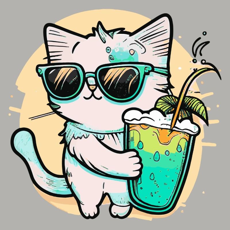 Le chat le plus cool de la plage