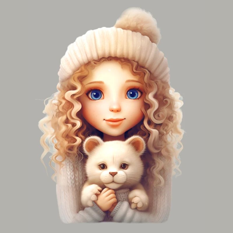 Mädchen mit Katze