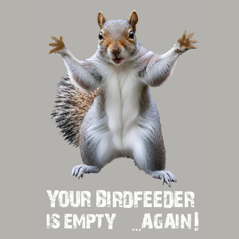 SQUIRREL, YOUR BIRDFEEDER IS EMPTY AGAIN!