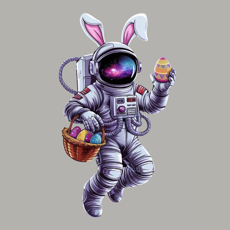 Lapin de Pâques astronaute dans l’aventure spatiale