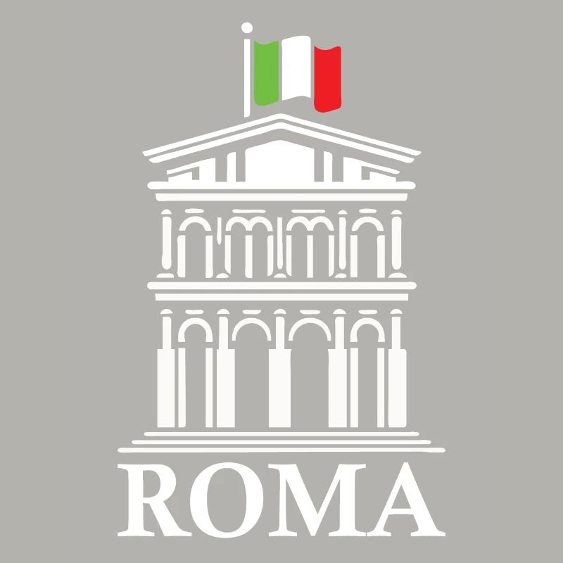 Design rom avec drapeau et architecture romaine