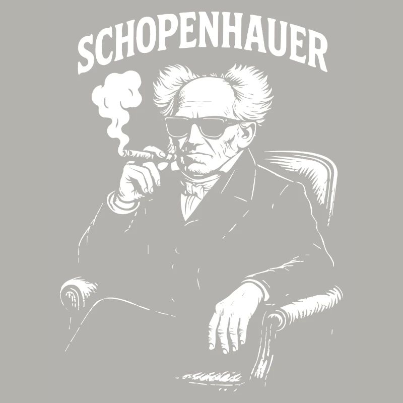 Schopenhauer Philosopher Smoking a Cigar Portrait