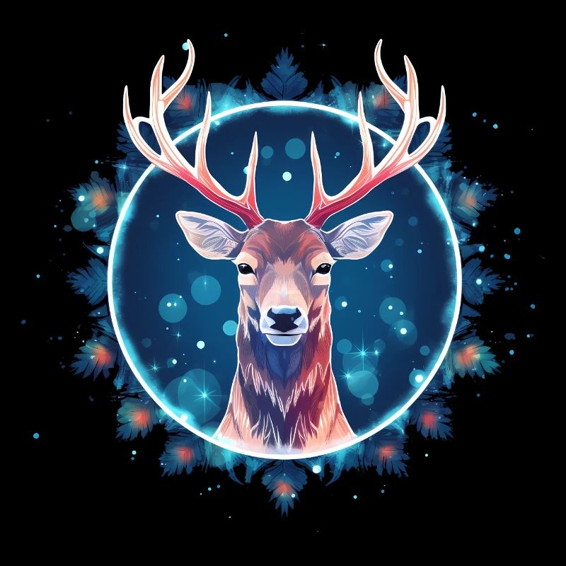 Hirsch in Ornament, Liebeshirsche