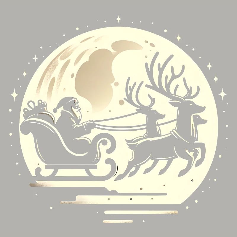 Santa Schlittenfahrt im Mondschein