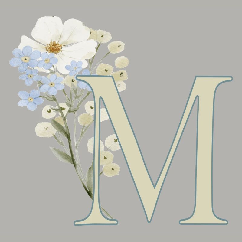 M mit Blumen