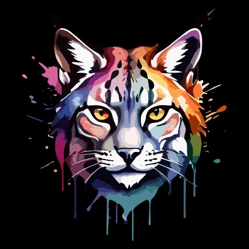 Luchs, Katze, Cool, Cool, Bunt, Aquarell