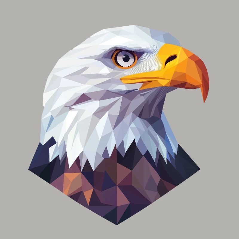 Eagle Head Low Poly Logo Design