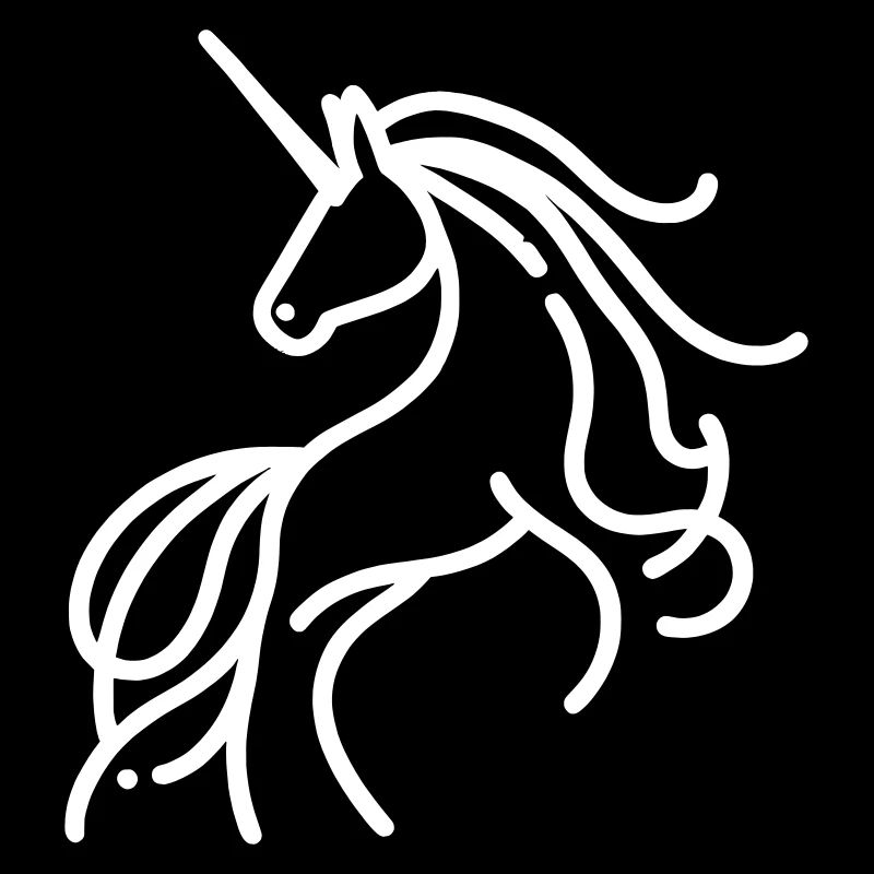 Minimalistische magische Einhorn-Silhouette - weiß