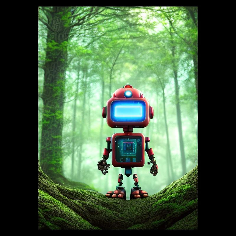 Petit robot dans la forêt