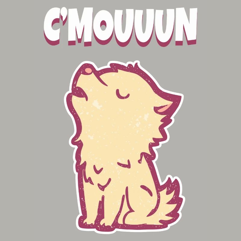 C'MON heulender Wolf Motivation
