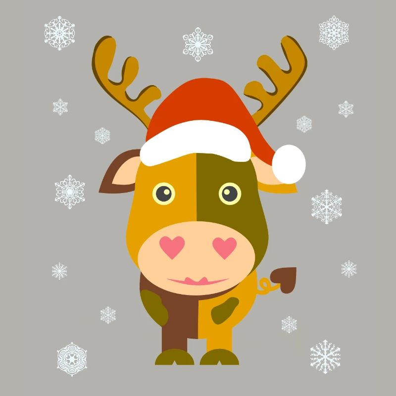 Weihnachtskuh / Santa Cow /Illustration Comicstyle