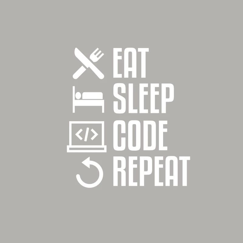 EAT SLEEP CODE REPEAT WHITE Computer T-Shirt