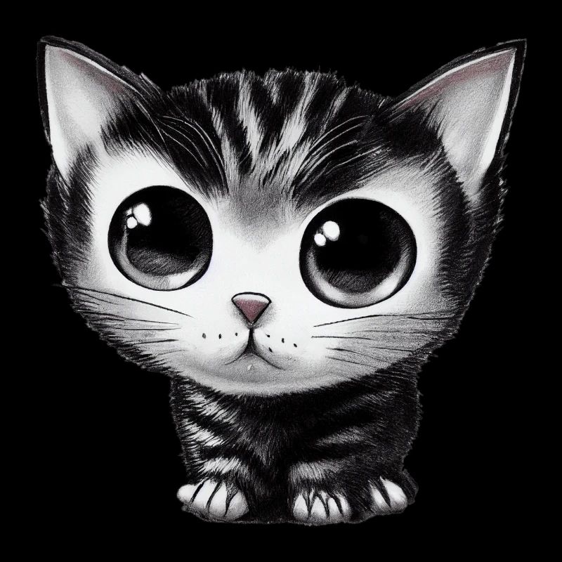 tiny cat drawn