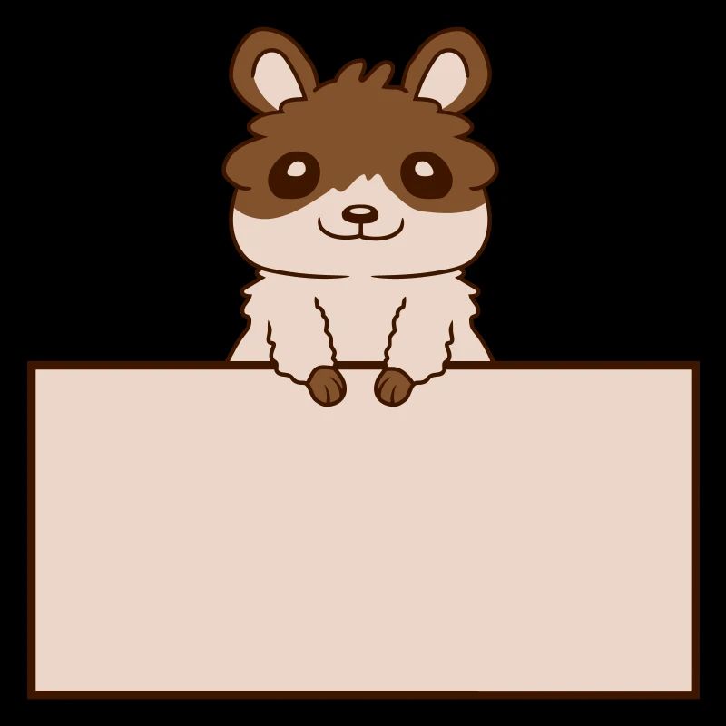 Hinter Schild Hamster Text