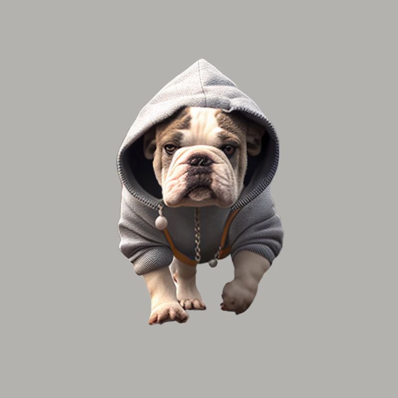 Chien avec sweat à capuche