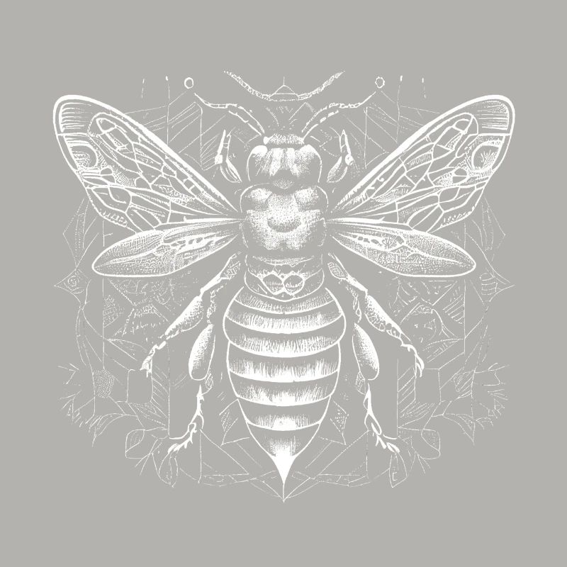 White bee with Aztec pattern