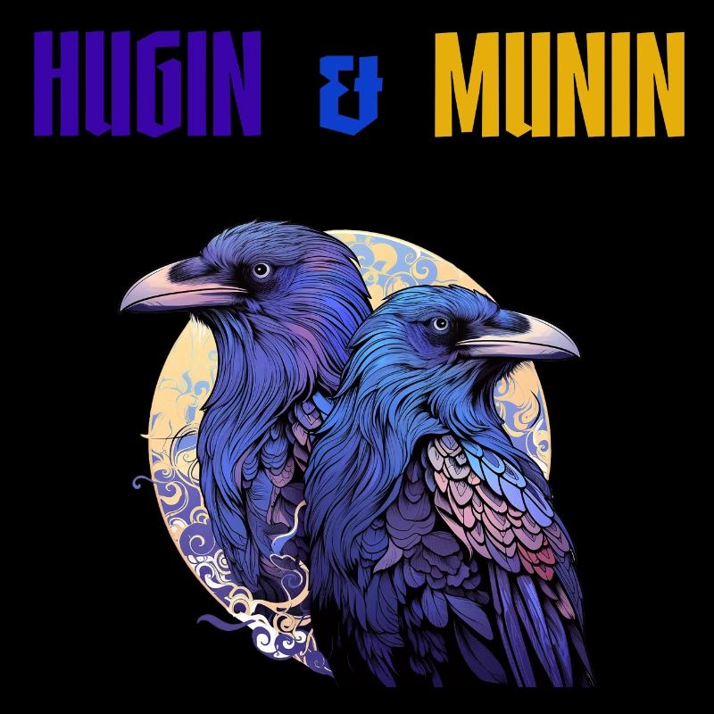 Hugin et Munin, les corbeaux d’Odin avec l’écriture