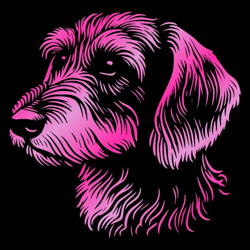 Wire-haired dachshund wire-haired dachshund drawing head pink