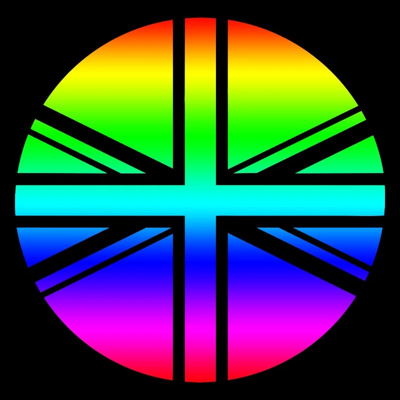 runde UK Union Jack Flagge Regenbogen Mod