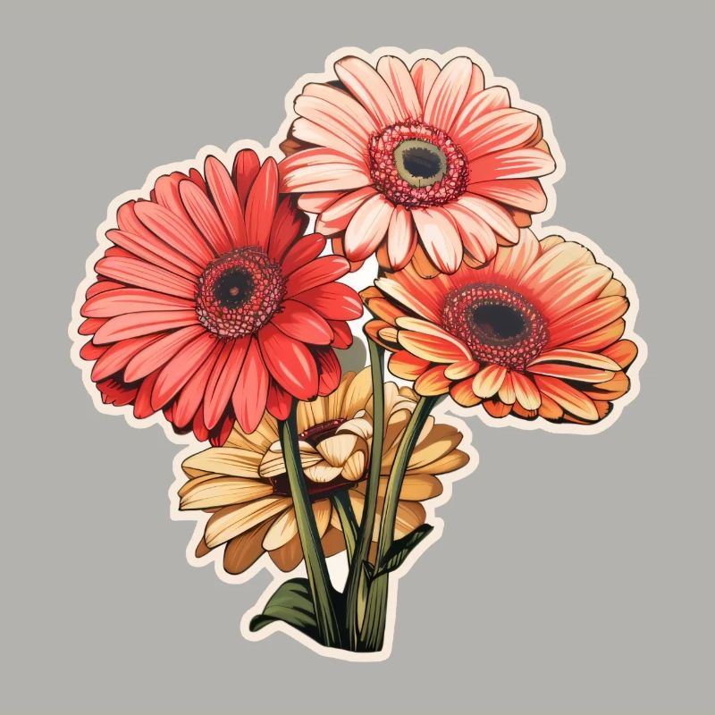 Gerbera Daisies 3 Blüten