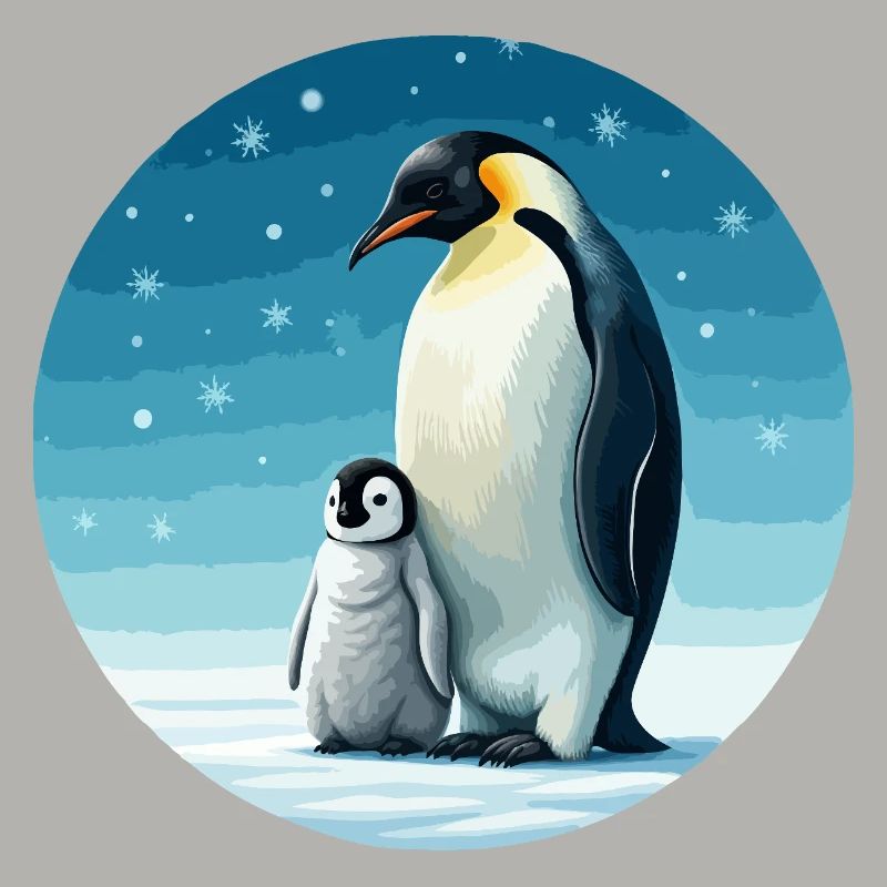 Kaiserpinguin mit Kind