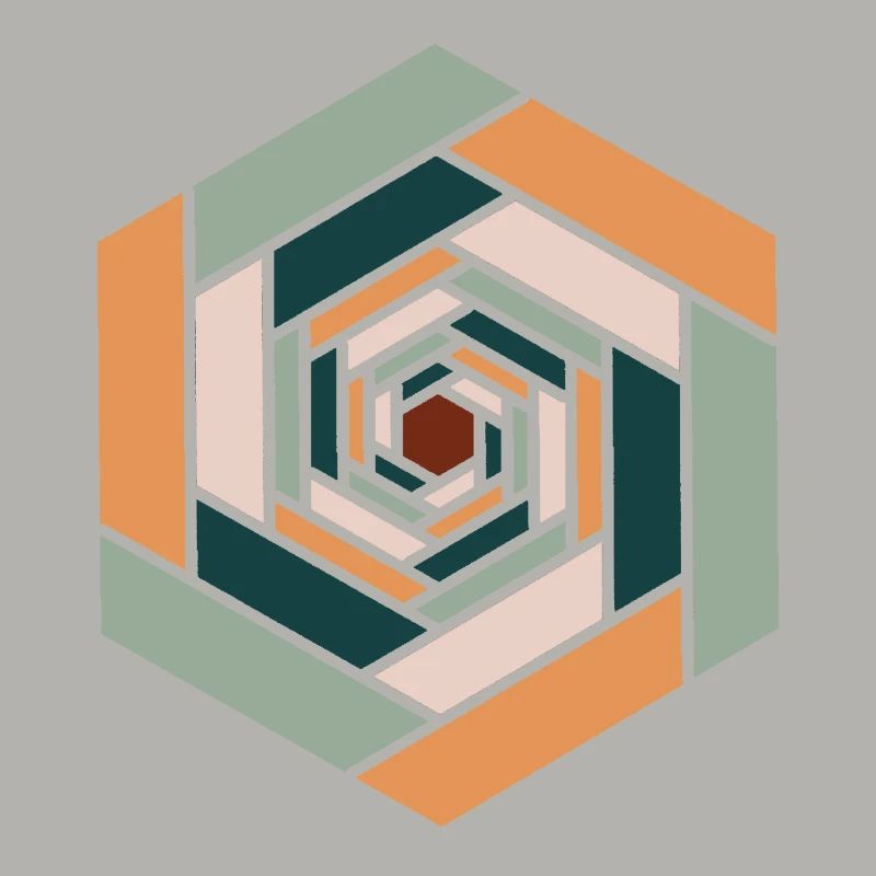 Hexagone infini coloré