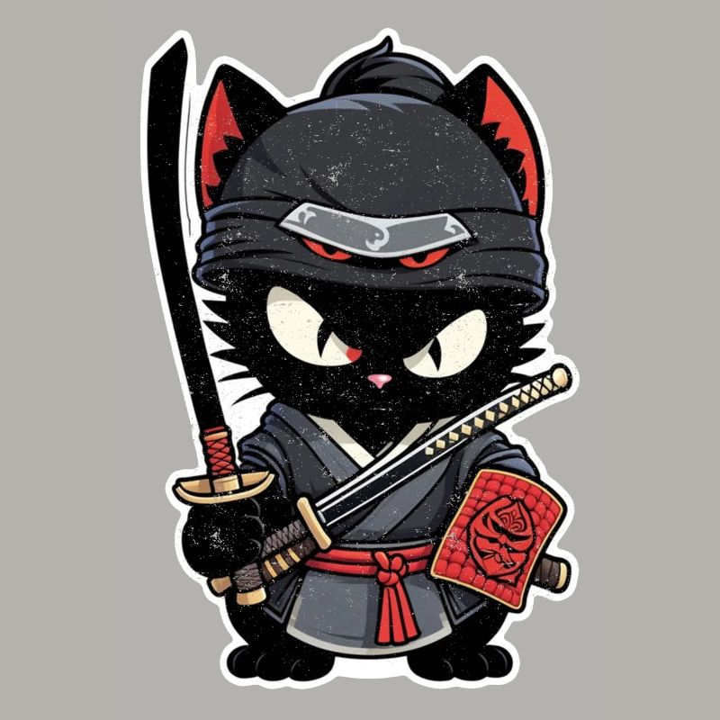 chat ninja - chaton samourai