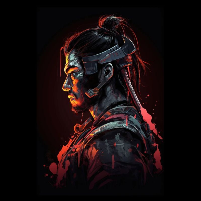 Neon Cyber Samurai Warrior #8