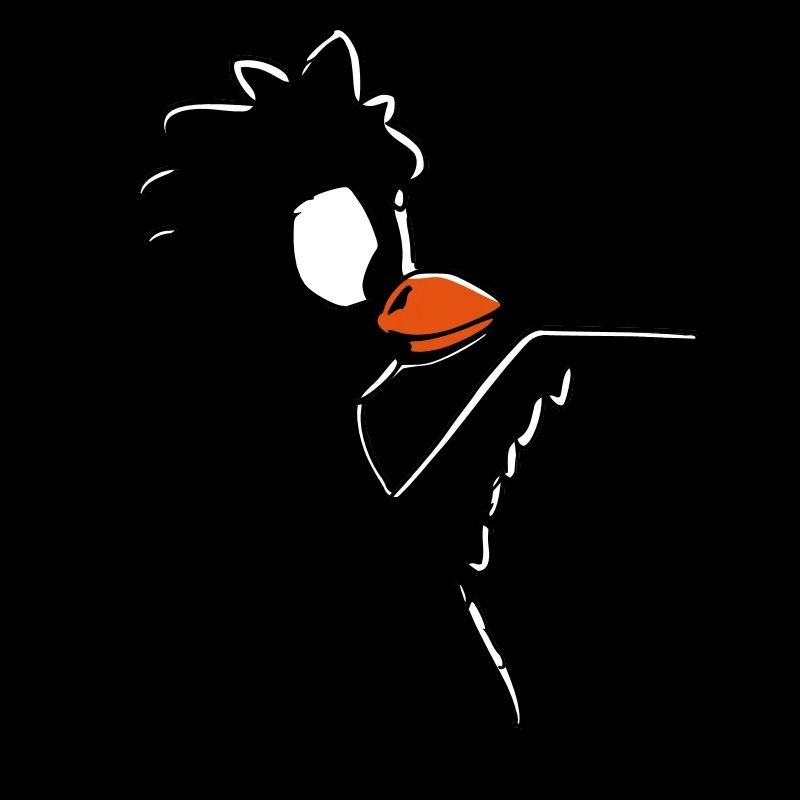Huhn zeigt nach rechts