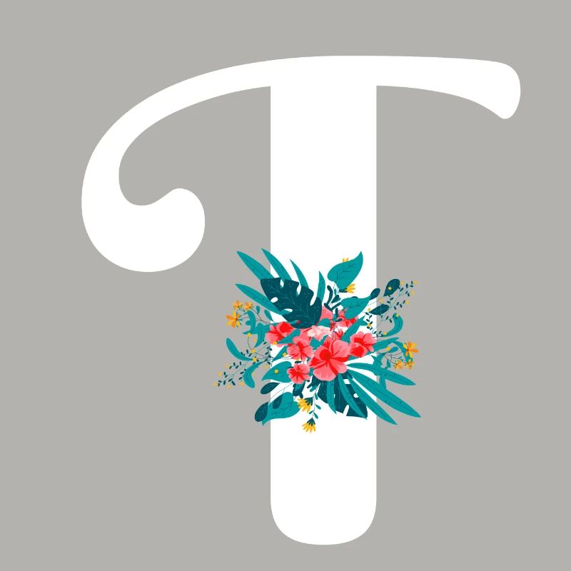 letter T flowered