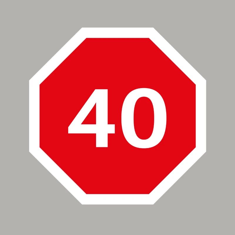 Conception du 40e anniversaire avec panneau d’arrêt