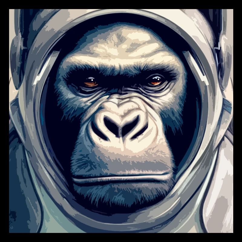 Astronautenaffe, mit Raumanzug
