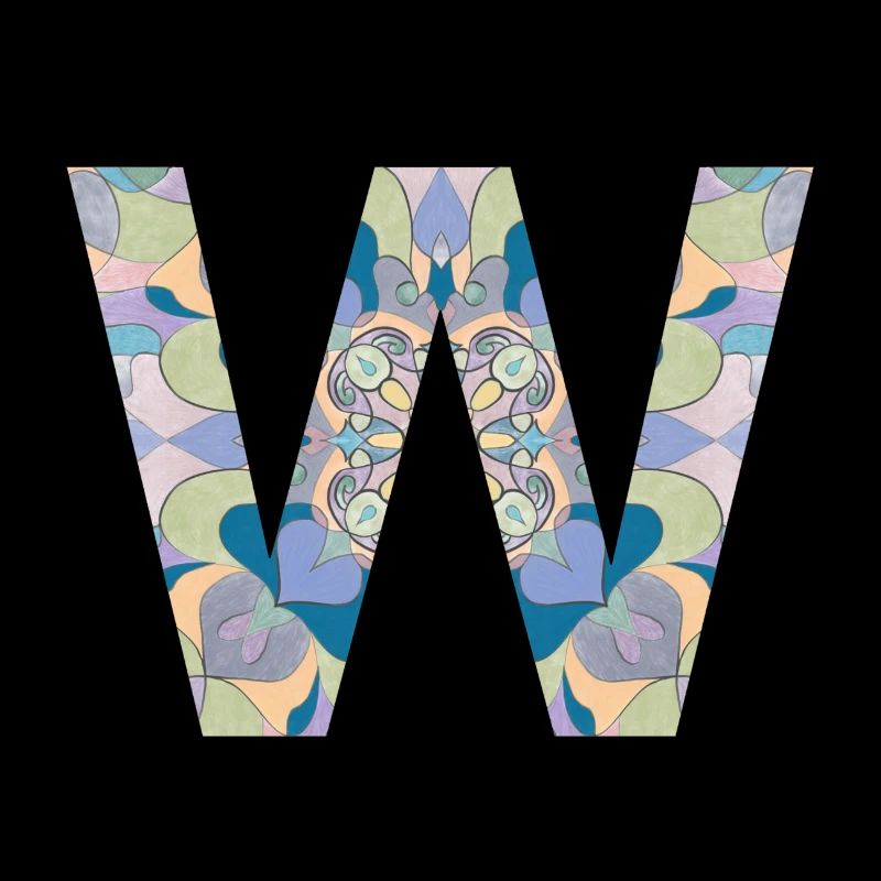 Letter W in mandala