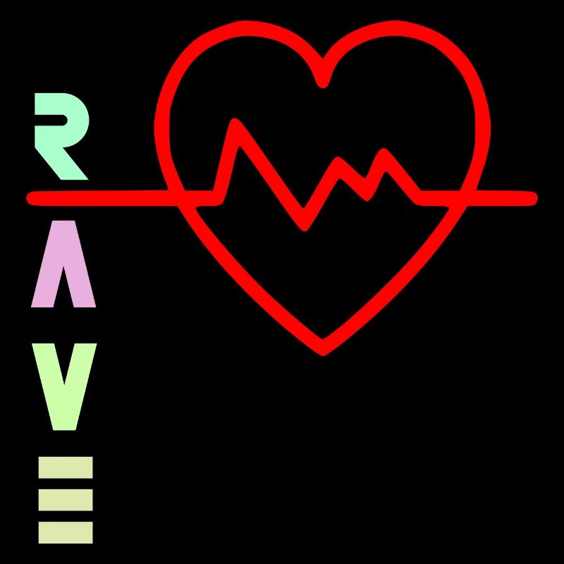 Rave mit Herzschlag-Logo