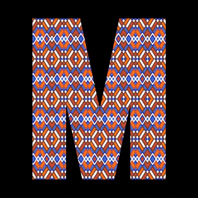 Monogramm Buchstabe M - geometrisches Muster