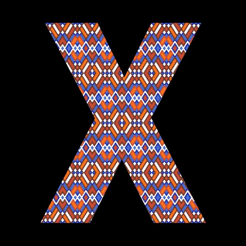 Monogramm Buchstabe X- geometrisches Muster