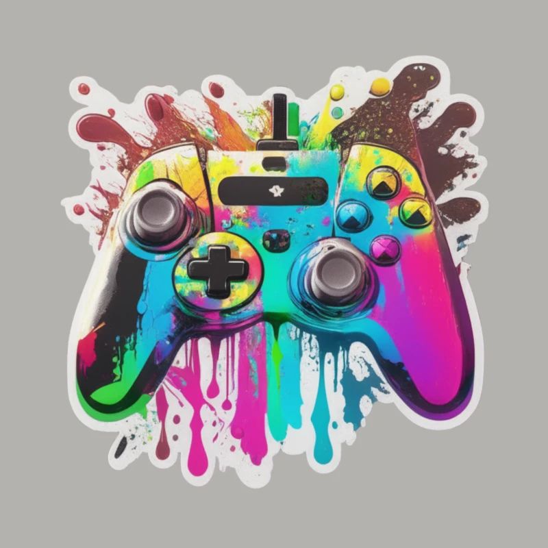 Gaming Controller Rainbow Splash