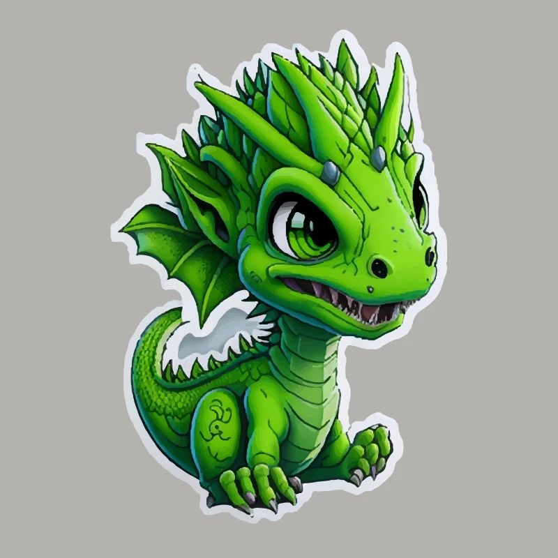 Bébé dragon, mignon, heureux, souriant