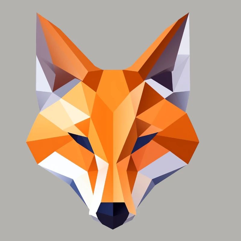 Fuchs Kopf Low Poly Logo Design