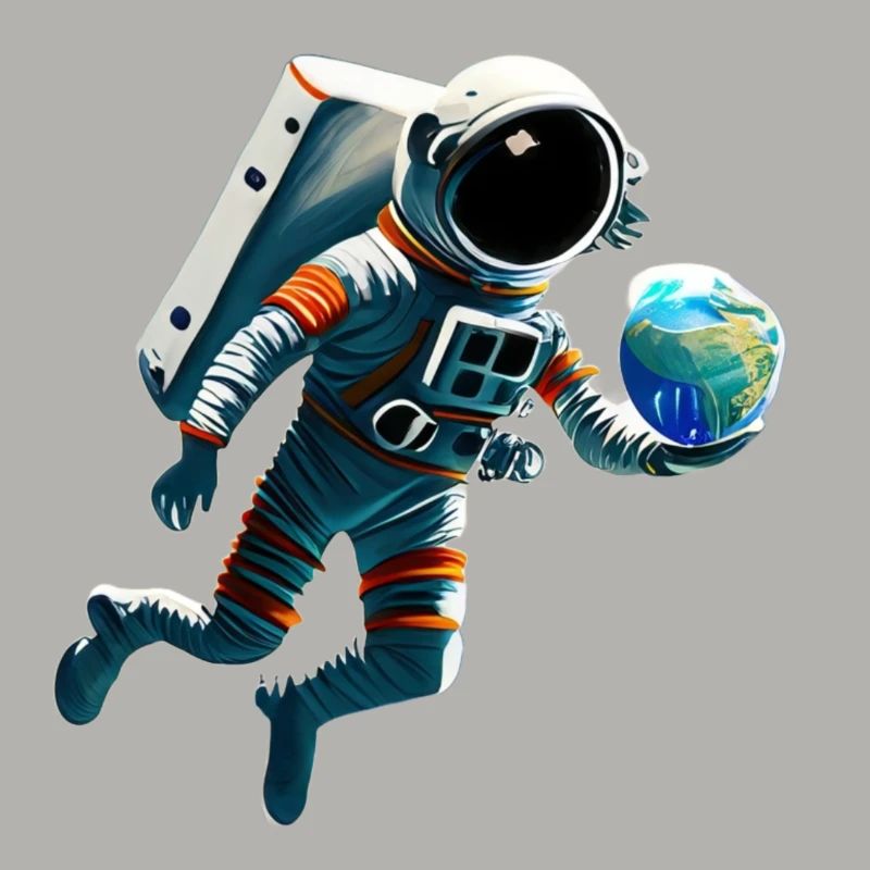 Astronaut mit Planeten
