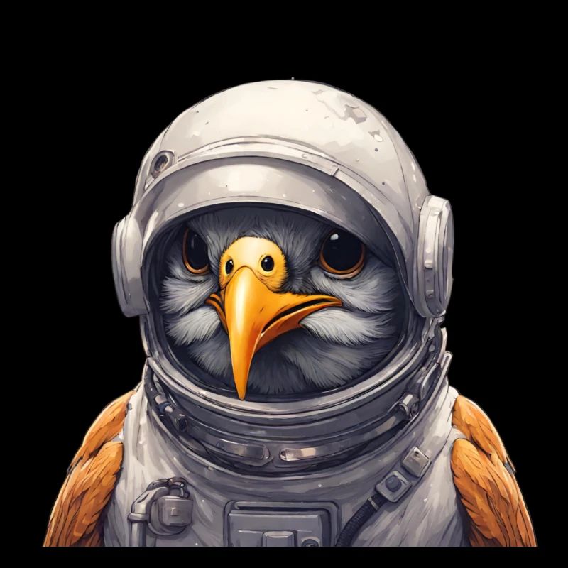 Vogel als Astronaut