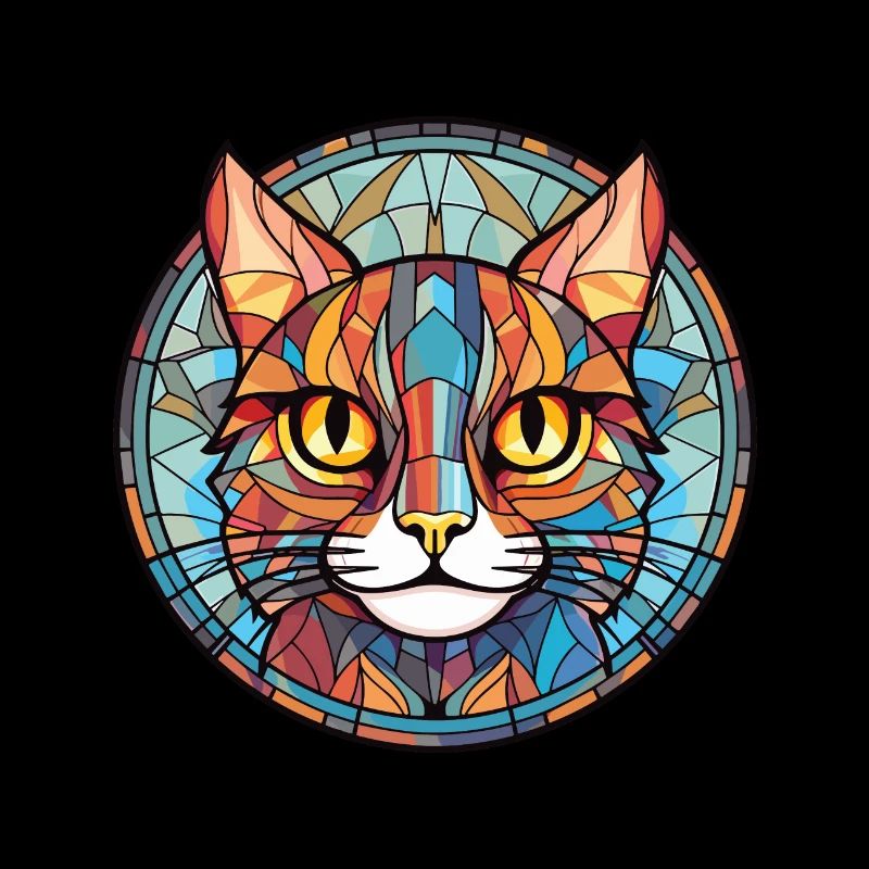 Pixie Bob Katze bunte Aquarell Haustier Illustration