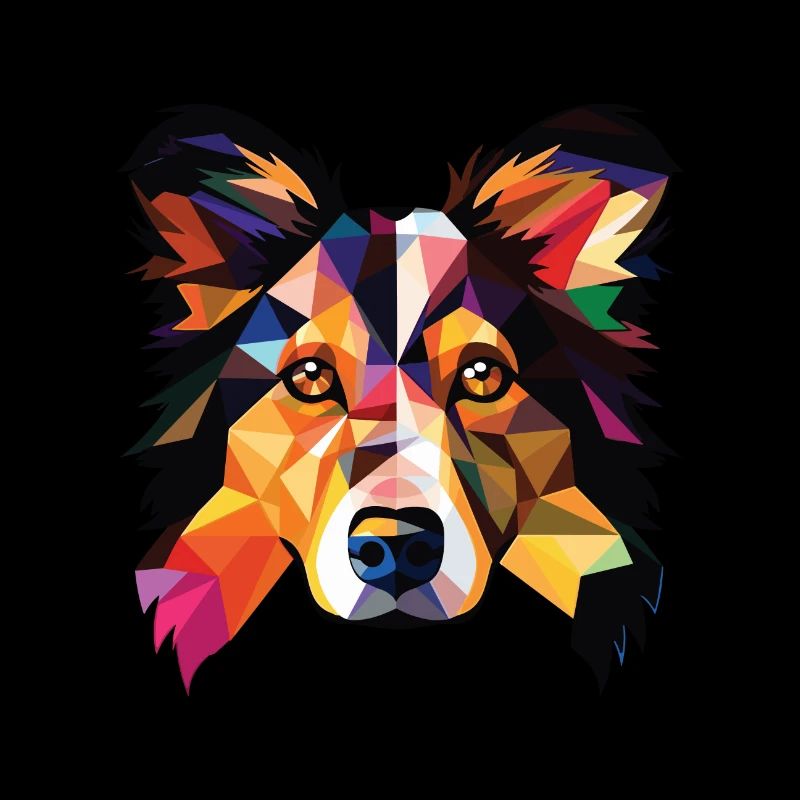 Collie-Hunderasse Bunte Aquarell-Illustration