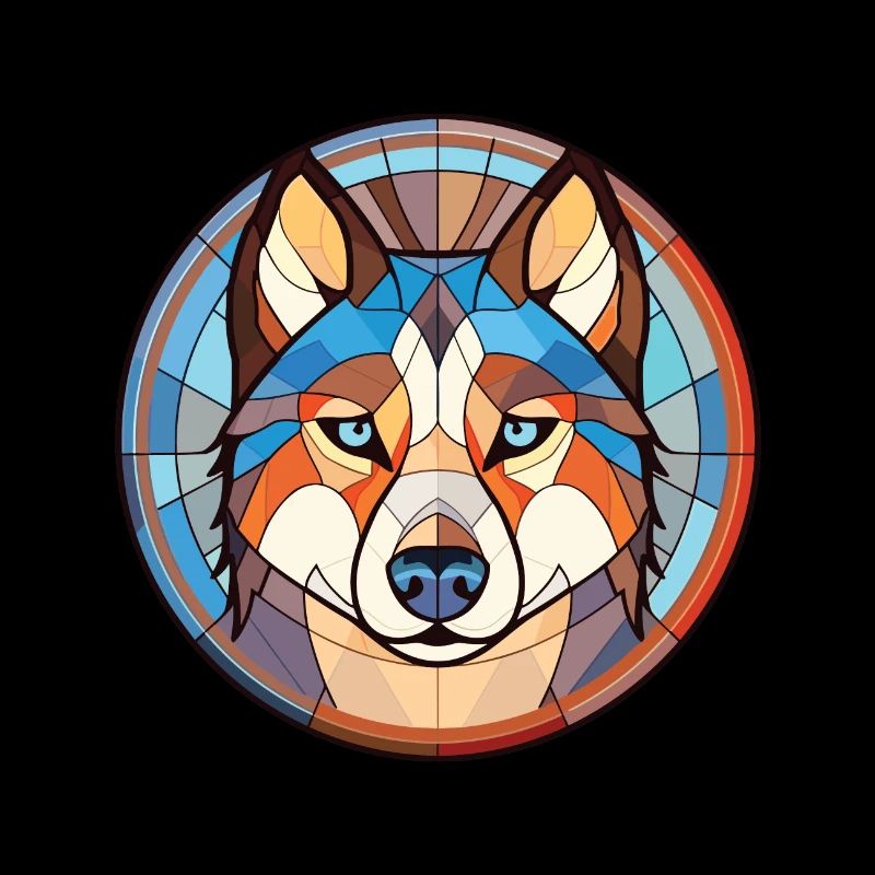 Husky-Hunderasse Bunte Aquarell-Illustration