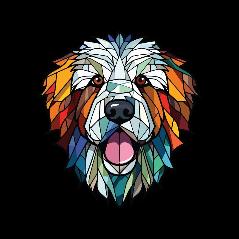 Pyrenäen-Schäferhund-Rasse buntes Aquarell
